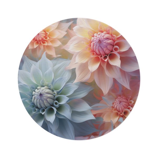 Pastel Fantasy Baroque Floral 02 - Round Rug