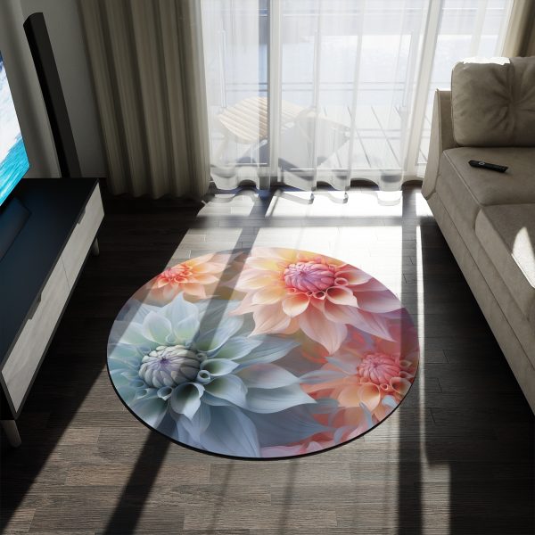 Pastel Fantasy Baroque Floral 02 - Round Rug - Image 3