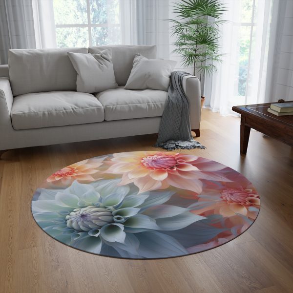 Pastel Fantasy Baroque Floral 02 - Round Rug - Image 4