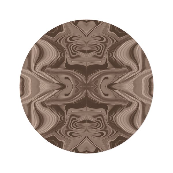 Lipnotic Kaleidoscope Background In Almondine 01 - Round Rug