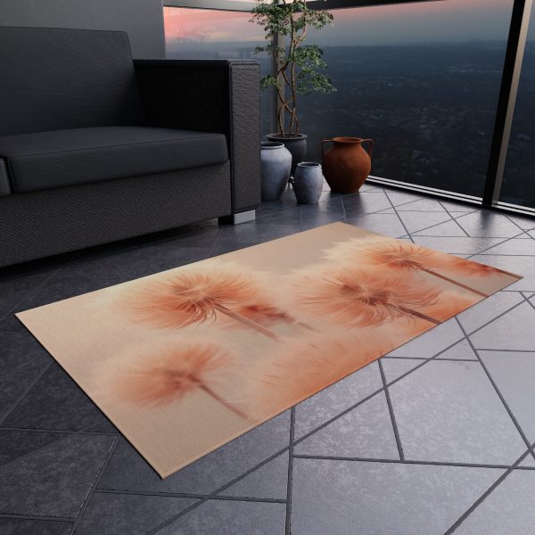 Misty Peach Dandelions - Outdoor Rug - Image 12