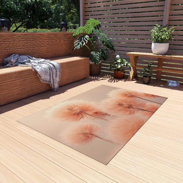 Misty Peach Dandelions - Outdoor Rug - Image 15