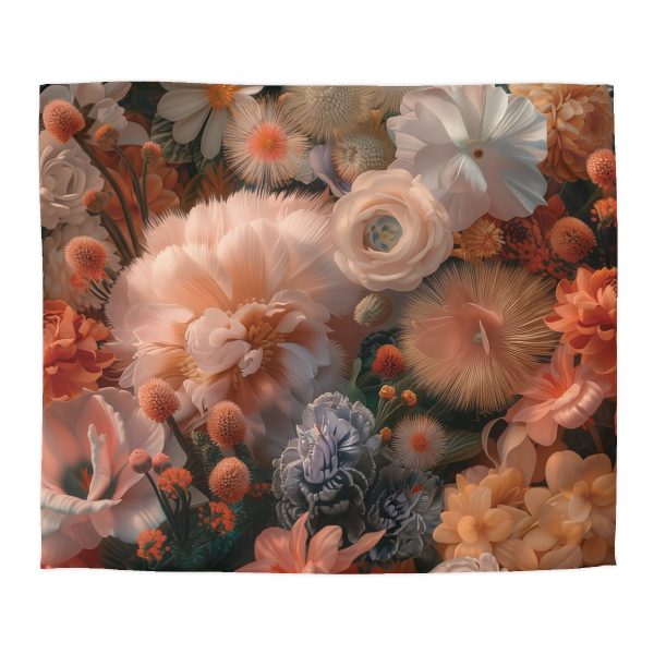 Lustrous Peach Baroque Floral 01 - Microfiber Duvet Cover - Image 22