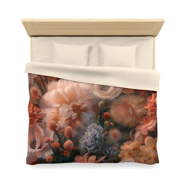 Lustrous Peach Baroque Floral 01 - Microfiber Duvet Cover - Image 23