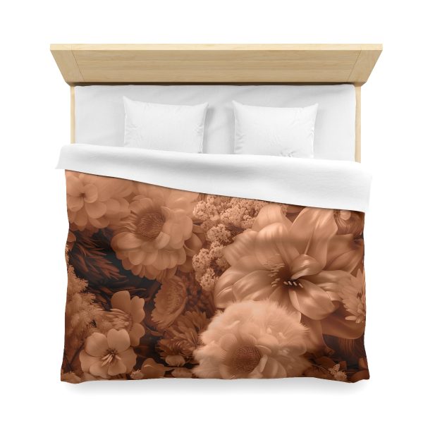 Lustrous Peach Fuzz Tone Baroque Floral 02 - Microfiber Duvet Cover - Image 23