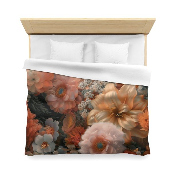 Lustrous Peach Baroque Floral 02 - Microfiber Duvet Cover - Image 23