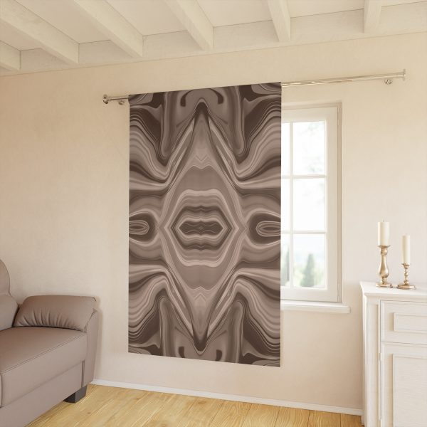 Lipnotic Kaleidoscope Background In Almondine 03 - Single Panel Blackout Window Curtains (1 Piece) - Image 2