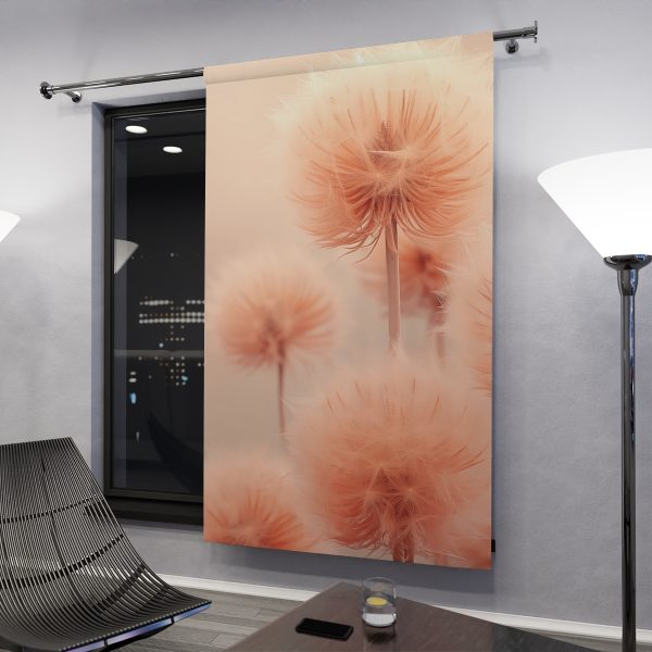 Misty Peach Dandelions - Left Side Blackout Window Curtains (1 Piece) - Image 3