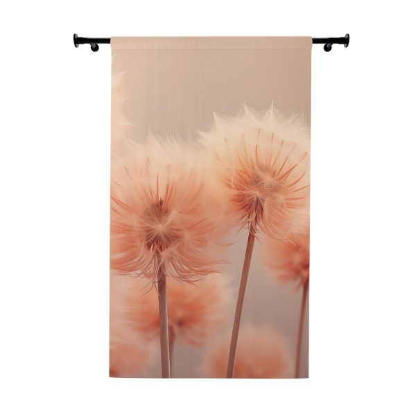 Misty Peach Dandelions - Right Side Blackout Window Curtains (1 Piece)