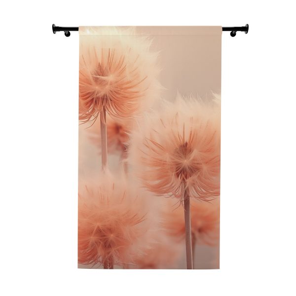 Misty Peach Dandelions - Single Panel Blackout Window Curtains (1 Piece)