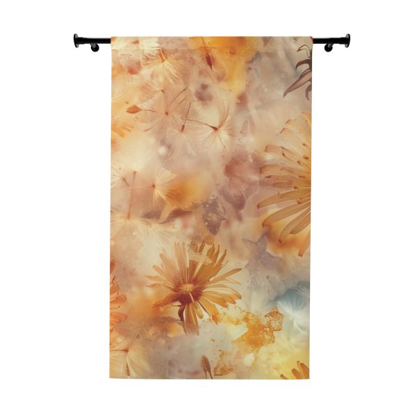 Dandelion Amber Inclusion Print - Right Side Blackout Window Curtains (1 Piece)