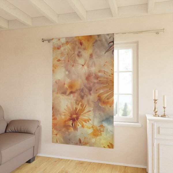 Dandelion Amber Inclusion Print - Right Side Blackout Window Curtains (1 Piece) - Image 2