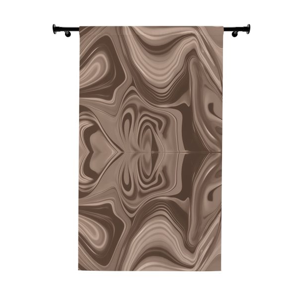 Lipnotic Kaleidoscope Background In Almondine 02 - Right Side Blackout Window Curtains (1 Piece)