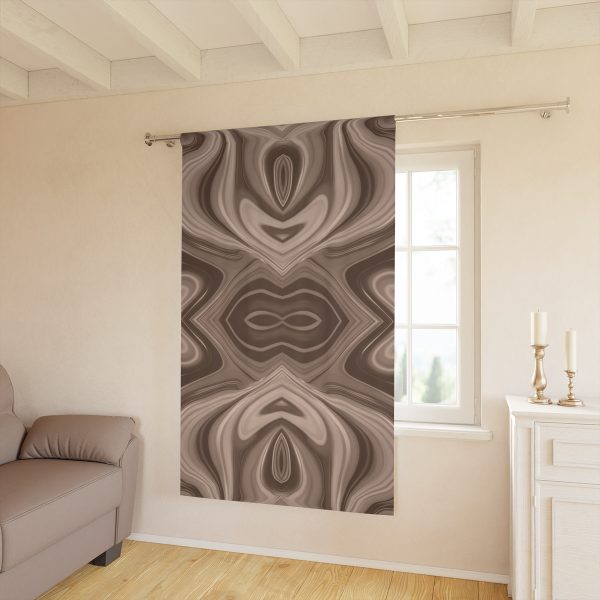 Lipnotic Kaleidoscope Background In Almondine 04 - Single Panel Blackout Window Curtains (1 Piece) - Image 2