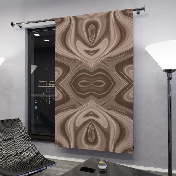 Lipnotic Kaleidoscope Background In Almondine 04 - Single Panel Blackout Window Curtains (1 Piece) - Image 3