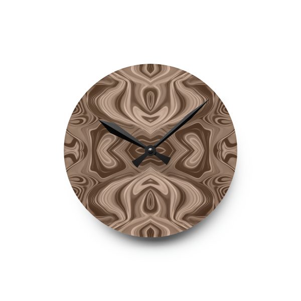 Lipnotic Kaleidoscope Background In Almondine 04 - Acrylic Wall Clock - Image 7