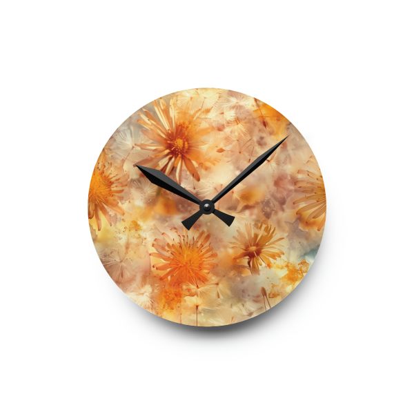 Dandelion Amber Inclusion Print - Acrylic Wall Clock - Image 7