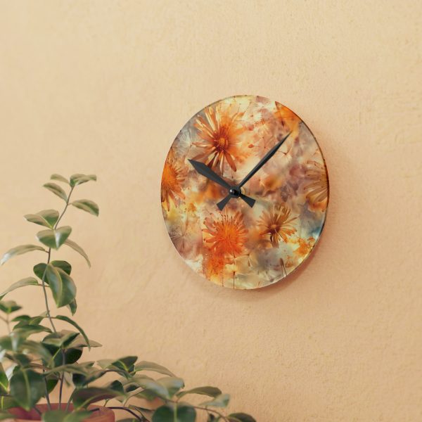 Dandelion Amber Inclusion Print - Acrylic Wall Clock - Image 9