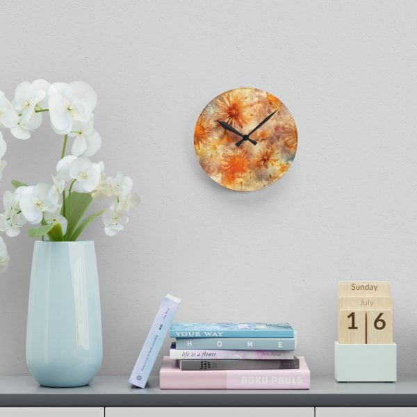 Dandelion Amber Inclusion Print - Acrylic Wall Clock - Image 12