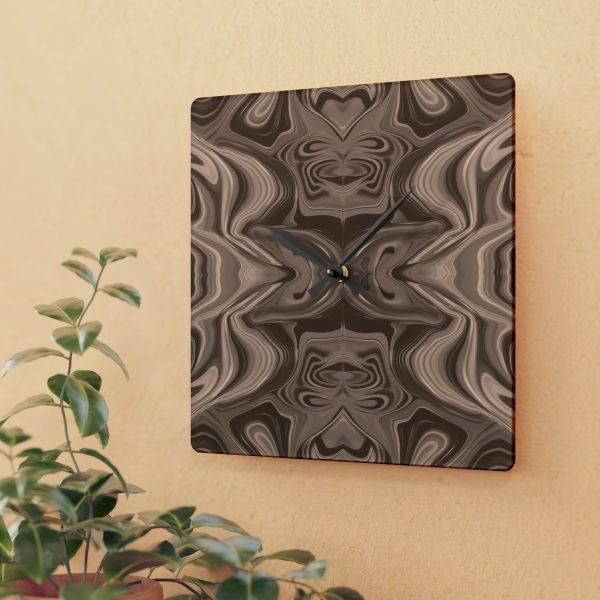 Lipnotic Kaleidoscope Background In Almondine 01 - Acrylic Wall Clock - Image 3