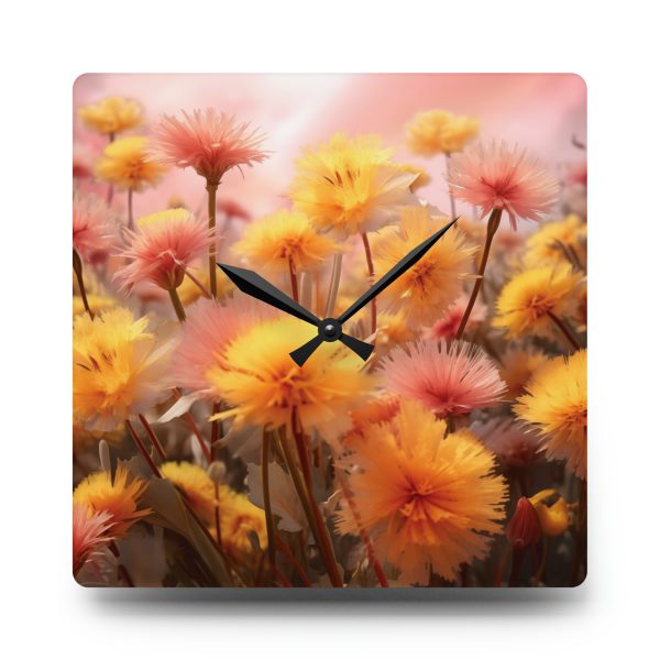 Fuzzy Dandelion Fantasy - Acrylic Wall Clock