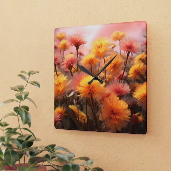 Fuzzy Dandelion Fantasy - Acrylic Wall Clock - Image 3