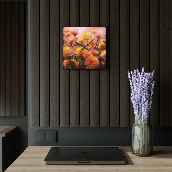 Fuzzy Dandelion Fantasy - Acrylic Wall Clock - Image 5