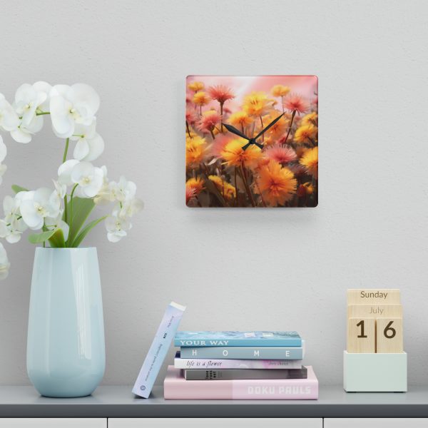 Fuzzy Dandelion Fantasy - Acrylic Wall Clock - Image 6