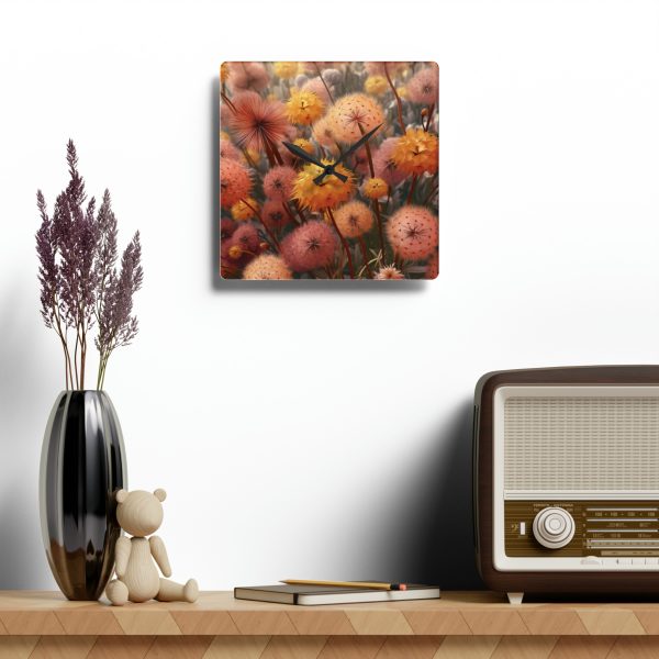 Autumn Dandelion Dream - Acrylic Wall Clock - Image 4