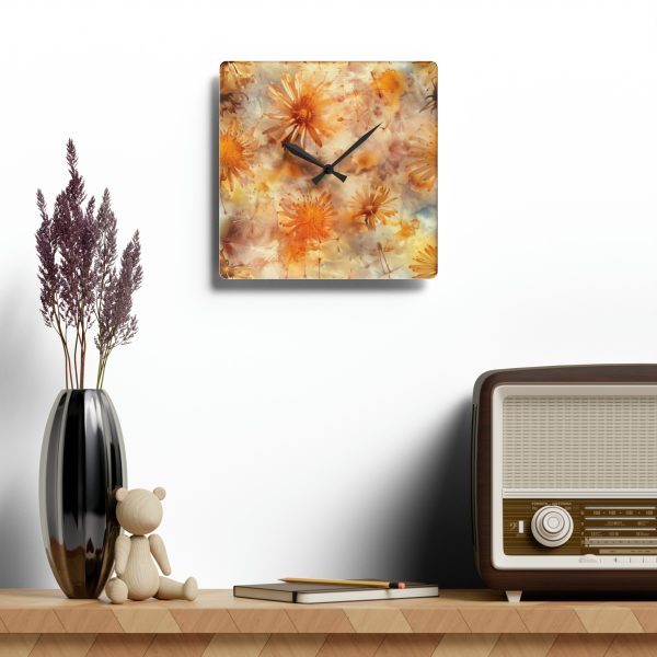 Dandelion Amber Inclusion Print - Acrylic Wall Clock - Image 4