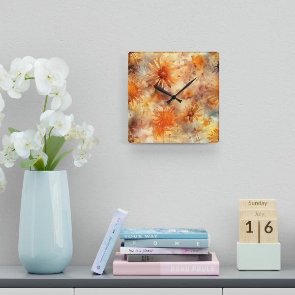 Dandelion Amber Inclusion Print - Acrylic Wall Clock - Image 6