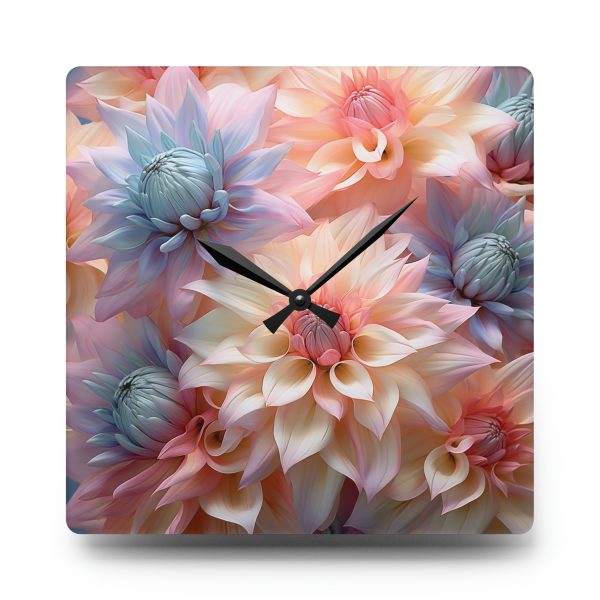 Pastel Fantasy Baroque Floral 01 - Acrylic Wall Clock