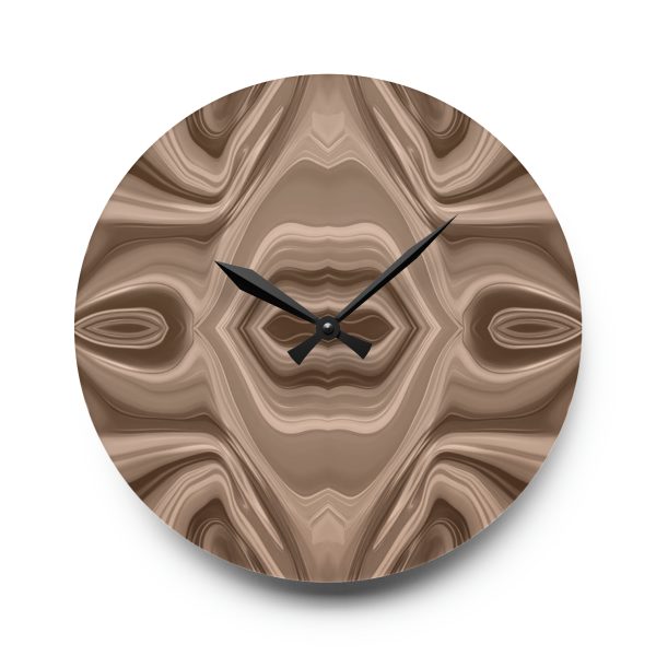 Lipnotic Kaleidoscope Background In Almondine 03 - Acrylic Wall Clock - Image 13