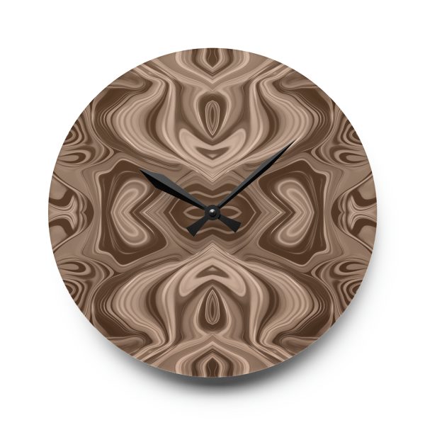 Lipnotic Kaleidoscope Background In Almondine 04 - Acrylic Wall Clock - Image 13