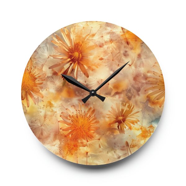 Dandelion Amber Inclusion Print - Acrylic Wall Clock - Image 13