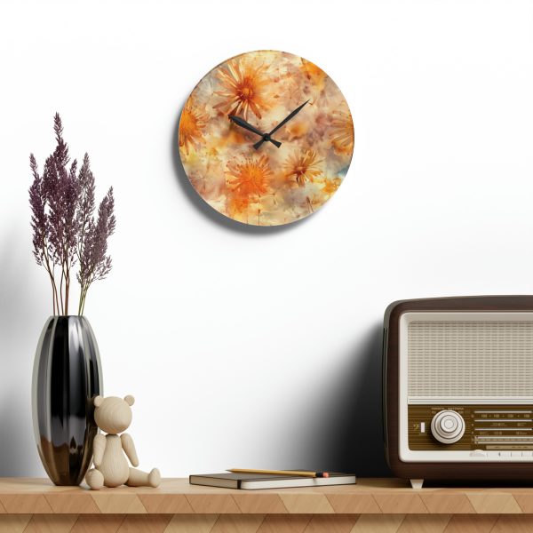 Dandelion Amber Inclusion Print - Acrylic Wall Clock - Image 16