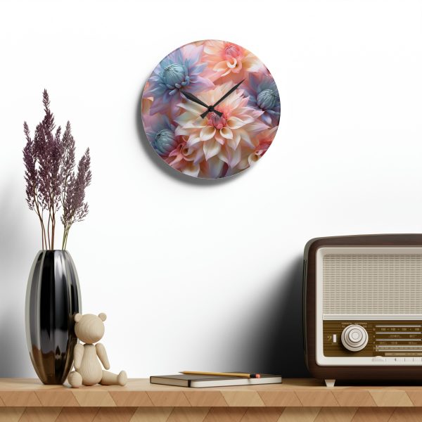 Pastel Fantasy Baroque Floral 01 - Acrylic Wall Clock - Image 16