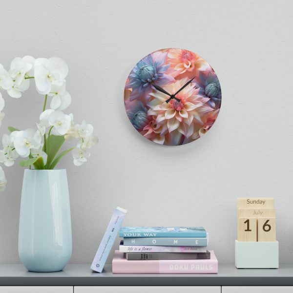 Pastel Fantasy Baroque Floral 01 - Acrylic Wall Clock - Image 18