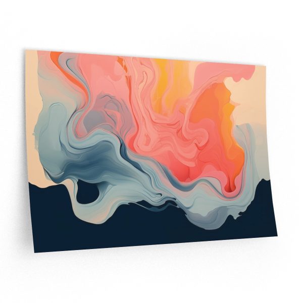 Aqueous Expression in Navy and Peachy Pastels 01 - Wall Decals - Image 5