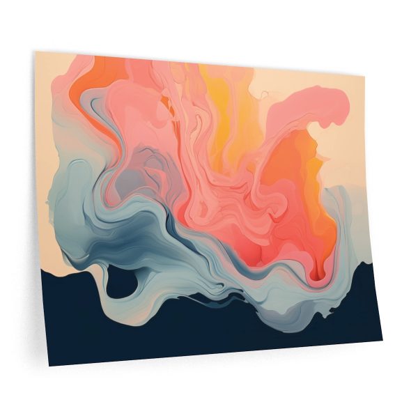 Aqueous Expression in Navy and Peachy Pastels 01 - Wall Decals - Image 6