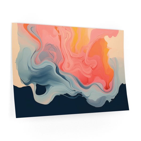 Aqueous Expression in Navy and Peachy Pastels 01 - Wall Decals - Image 2