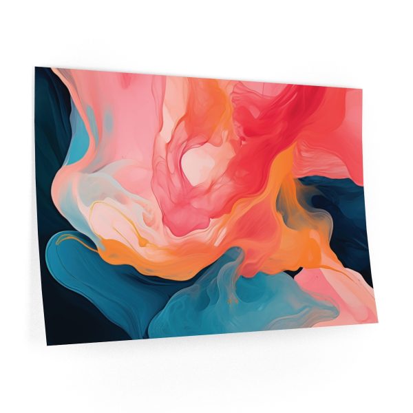 Aqueous Expression in Navy and Peachy Pastels 03  - Wall Decals - Image 2