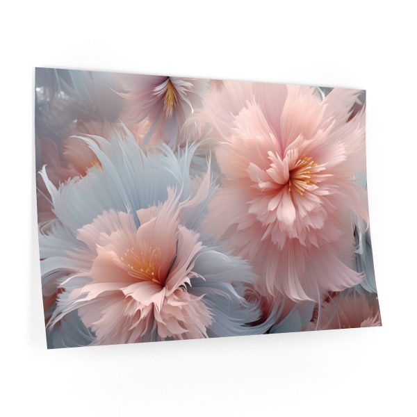 Powder Pink and Baby Blue Feathery Floral  - Wall Decals - Image 2