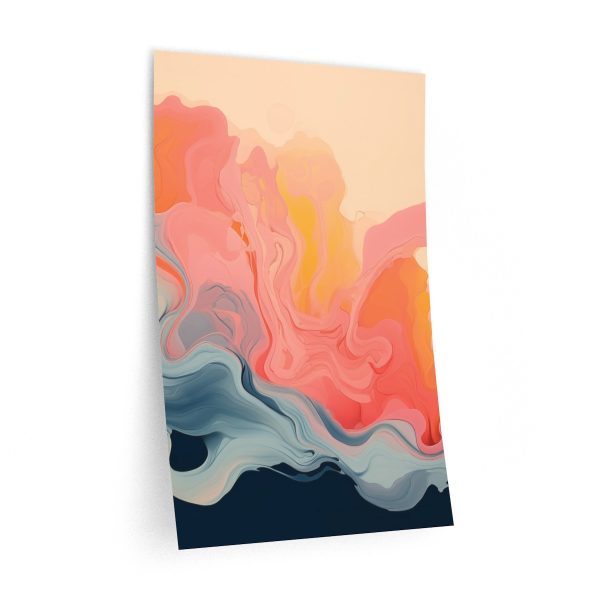 Aqueous Expression in Navy and Peachy Pastels 01 - Wall Decals - Image 3