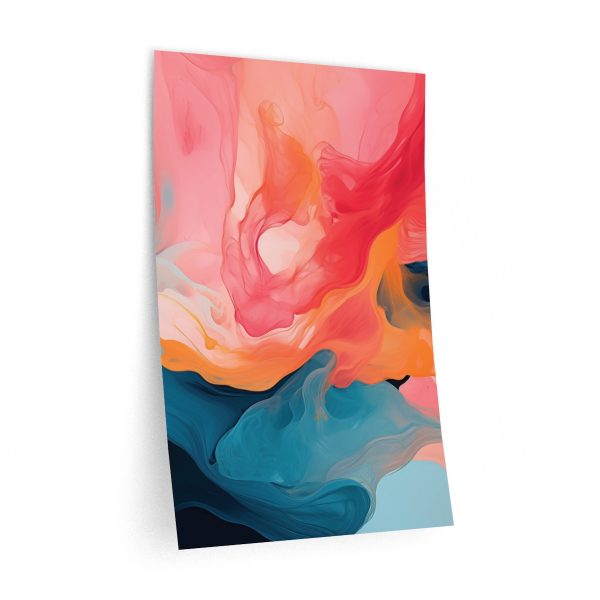 Aqueous Expression in Navy and Peachy Pastels 03  - Wall Decals - Image 3