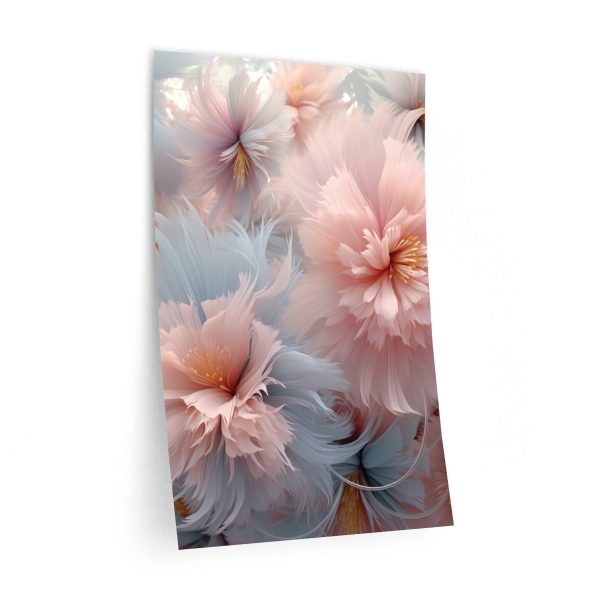 Powder Pink and Baby Blue Feathery Floral  - Wall Decals - Image 3