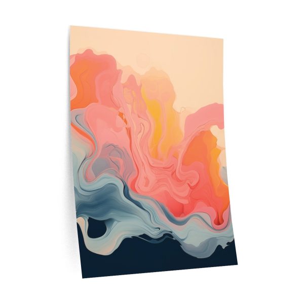 Aqueous Expression in Navy and Peachy Pastels 01 - Wall Decals - Image 4