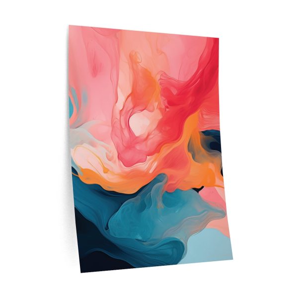 Aqueous Expression in Navy and Peachy Pastels 03  - Wall Decals - Image 4