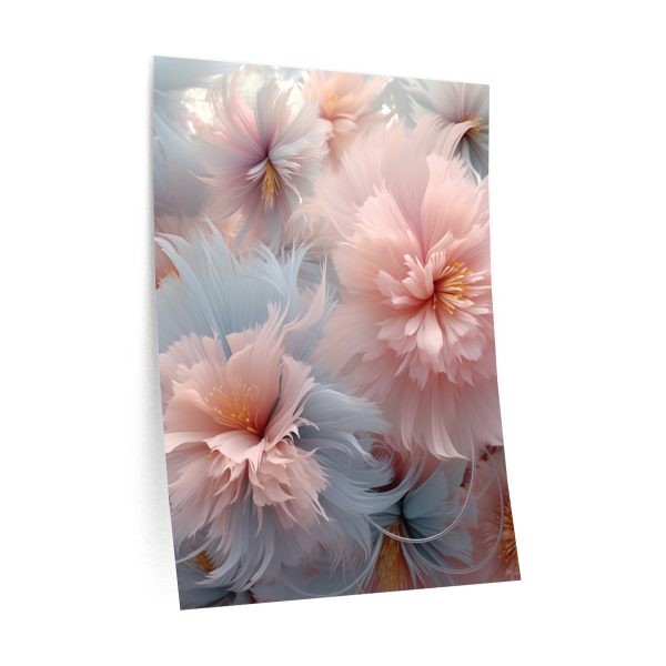 Powder Pink and Baby Blue Feathery Floral  - Wall Decals - Image 4