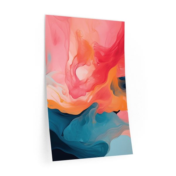 Aqueous Expression in Navy and Peachy Pastels 03  - Wall Decals